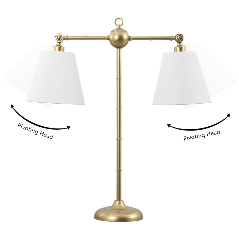 JONATHAN Y JYL3074A 31" Contemporary Farmhouse 2-Light Adjustable Library Lamp,
