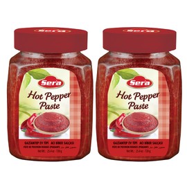 Sera Hot Pepper Paste 25.4 Oz Jar (2 PACK) | No Sugar | No Artificial Preservatives | Add a Unique, Peppery and Spicy Flavor to Your Dishes | Great as a Spread or In Sandwiches!