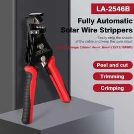 Jadeshay Wire Stripper,Automatic Wire Strippers Multifunctional Photovoltaic Solar Wire Stripping Plier Crimping Pliers Cable Cutter 2.5/4/6mm² Electrician Cable Stripper