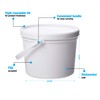 Consolidated Plastics Pail with Handle, Polypropylene, 1.5 Quart, White, 10