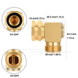 YELUN Garden Hose Swivel elbow Connector 90 Degree Solid Brass Pipe Fittings Hose Kink Protector (4 Pack)