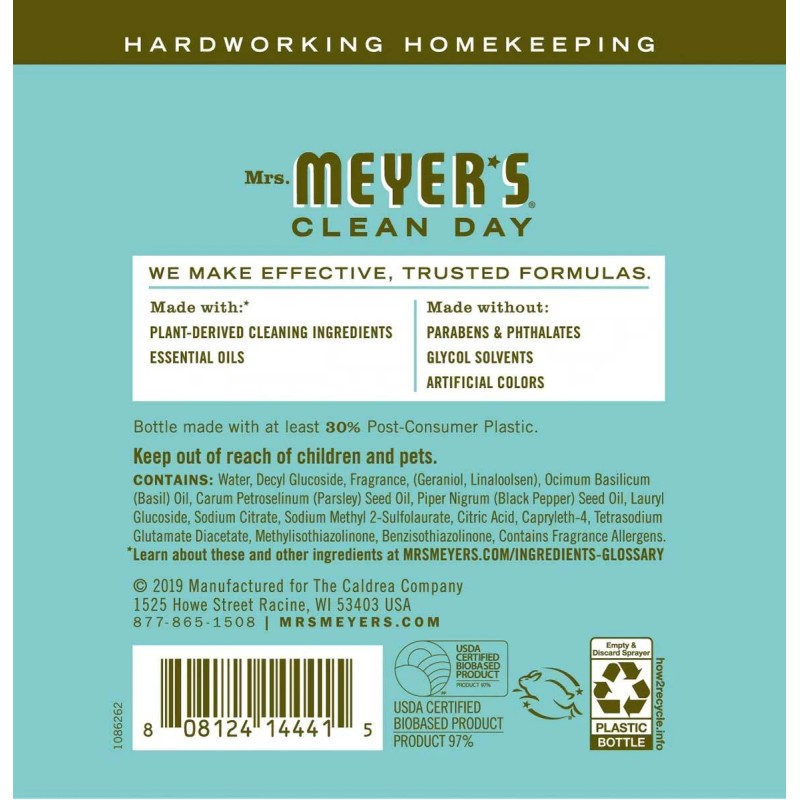 Mrs Meyers Multi-Surface Cleaner Clean Day Basil Scent - 16