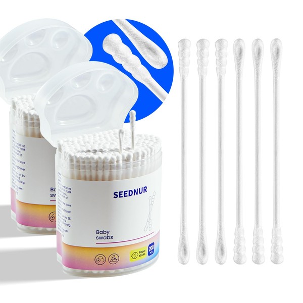 Baby Cotton Swabs - Safe & Soft Dual-Tip Design, 2