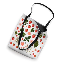 Strawberry Summer Flower Nature Lover Floral Cottagecore Tote Bag