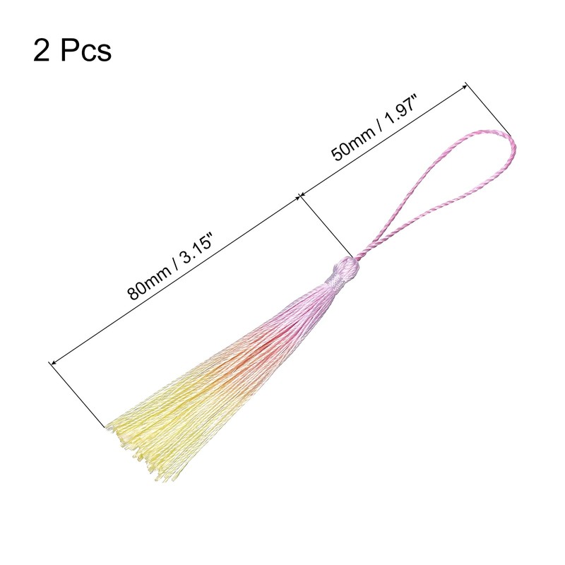 sourcing map Bookmark Tassels - 2Pcs 13cm/5" Silky Soft Mini