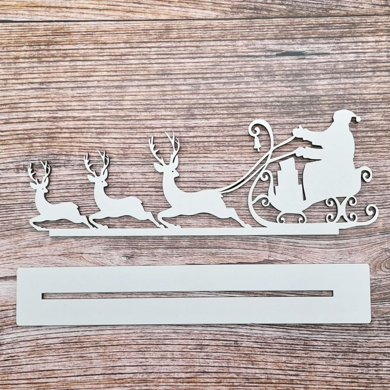 Melis Santa Claus with Reindeer - Wooden Christmas Decoration in