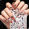 6 Pcs Halloween Nail Art Stickers Pumpkin Ghosts Bat Spider
