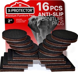 Furniture Grippers X-PROTECTOR Non Slip Furniture Pads 16 Pack 2” – Best Rubber Furniture Pads Couch Stoppers – Premium Self Adhesive Floor Protectors Furniture Pad for Keep in Place Furniture!