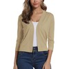 Women's 3/4 Sleeve Open Front Bolero Cardigan Shrug Solid Cardigan