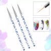Veraly Set 3 Pincel Brillos Delineador Uña Bricolaje Dibujo Linea