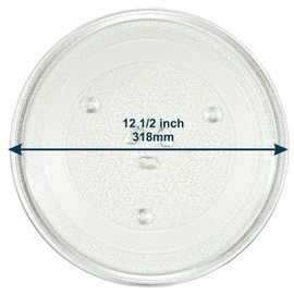 HQRP 12.5-inch Glass Turntable Tray Compatible with GE WB39X10003 WB39X10002 WB49X10002 EMO2000C01BB JES831WB002 LVM1420BA01 RVM1435BH001 JNM1541SN1SS RVM1535DM2WW Microwave Oven Cooking Plate