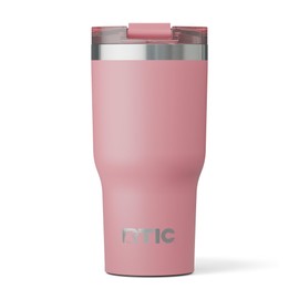 RTIC Essential Tumbler with Lid, Insulated, Stainless Steel, Metal, Double Wall Vacuum-Insulation, Ceramic Lined, Travel Cup for Iced Coffee, Tea, Hot and Cold Drink, Dusty Rose