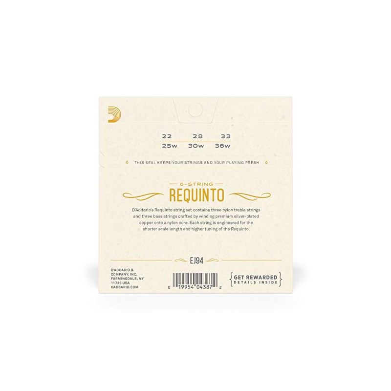 D'Addario | Cuerdas para Requinto | Bronce Fosforado | EJ94