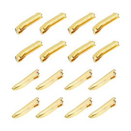 YELARXI Zipper Repair Kit, Metal Zipper Latch Slider Retainer Insert Pin Top Bottom Stoppers, #3 Fit for Jacket Coat Sewing Accessories (8 Pair, Gold)