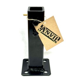 Anvil NO Welding Needed 6.5 " Broken Loose Outdoor Step Rails Post Repair Slip-Fits Over existing 1" Rail Posts Steel Mount Grip Bracket Fencing- Deck Railing-Black Powder Coated - Bolts