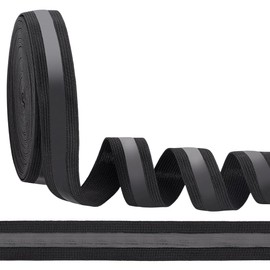 WEBEEDY 9m/10 Yard Elastic Silicone Gripper Tape 25mm/1" Wide Black Non-Slip Elastic Strap Sewing Stretchy Fabric Elastic Ribbon Silicone Elastic Tape for Garment and Crafting DIY Clothes Accessory