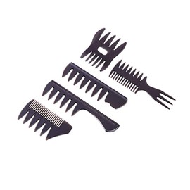 Set of 5 hair comb set, professional men's styling comb set, oil head comb, plastic comb, wide teeth fork, oil hair styling comb, ideal for all hair types