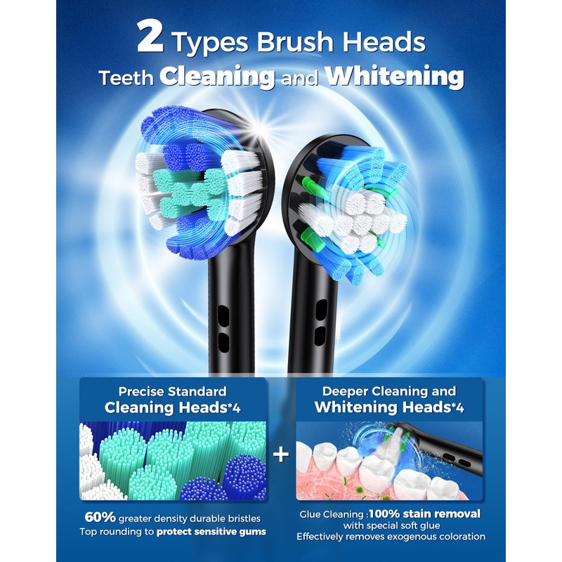 Electric Toothbrush Deep Clean Heads 4pc Brush Head Replacement with