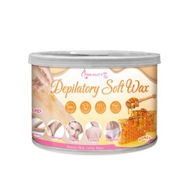 Beauty7 Professional Honey Soft Wax for Sensitive Skin 400g, Warm Wax Depilatory HONEY Easy to Use, Ideal Cream Wax for Short Stubborn Hair