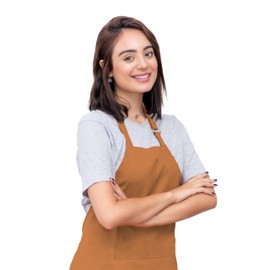 CALICOT Kitchen Cooking Baking Gardener Aprons for Women Men with Pocket|Pack of 2 100% Cotton 27.5X31.5 Inch Chef Cafe Serving Banquet Apron|Spring Easter Decor, Fall,Festive Gift Apron|Golden Ochre
