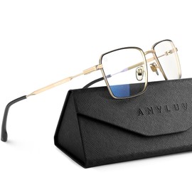 ANYLUV Blue Light Glasses Men Woman, Lightweight Metal Computer Gaming Glasses, Anti Eyestrain Blocking Eyeglasses