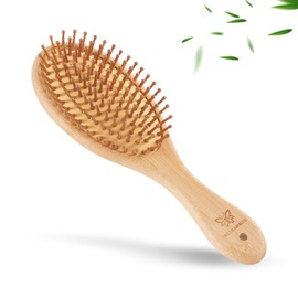 6-PCS Bamboo Hair Brush-Detangling, Scalp Massage for Hair Growth, Wet/Dry Brush for Men, Women & Kids - for Thick, Curly, Thin, Long or Short - Paddle Wooden Hairbrush Perfect for Home, Travel Use