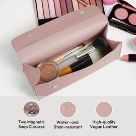 carrotez Stylish Makeup Bag: Versatile Travel Toiletry Bag & Cosmetic Pouch, Perfect Small Makeup Organizer for Purse Essentials - Ideal Makeup Brush Holder & Sunglasses Case for Women - Pink, Pink,