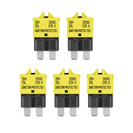 LENKRAD Automotive 20 Amp ATC/ATO Resettable Fuse 20A Manual Reset Standard Blade 20Amp Fuses Manual-Reset Circuit Breaker 20A for Car Truck RV Marine Boat Trolling Motorhome, 5 Pack