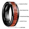 VAKKI 10mm Black Tungsten Ring for Men Hawaiian Koa Wood