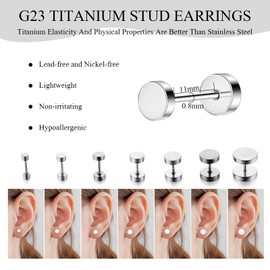 Titanium Earrings Women's Medical Stud Earrings Surgical Steel Titanium Earrings Medical Earrings Titanium Women's Titanium Stud Earrings, Stainless Steel