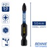 10 x Rennie Tools 50mm Long PZ1 Impact Screwdriver Driver