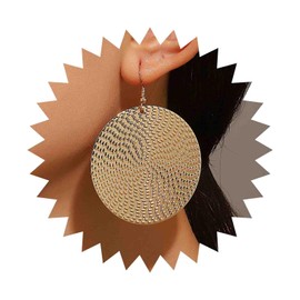 Iaceble Boho Large Disc Drop Earrings Hammered Disc Earring Disc coin Dangle Earrings Gold Coin Statement Earrings Jewelry for Women