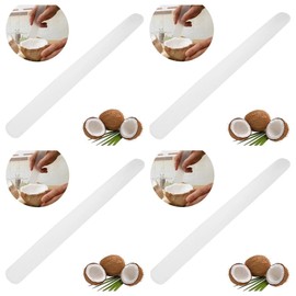 4PCS White Coconut Opener,Coconut Meat Scraper,Soft and Flexible Coconut Egg Tools Kitchen Utensils and Gadgets for Coconut Lovers Melon Ballers Kitchen Utensils and Gadgets Fruit and Vegetable Tools