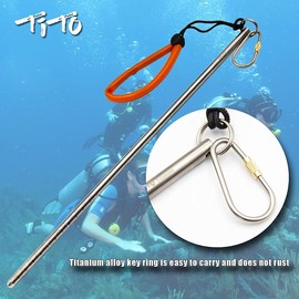 TiTo Titanium Scuba Diving 14''/35cm Diving Pointer Stick Ultra- Light Underwater Lobster Tickle Scuba Diving Stick Pointer Rod with Measurement & Lanyard(Colorful)