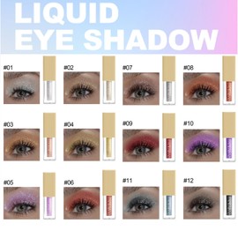 Housn Liquid Glitter Eye Shadow, Long-Lasting Waterproof High Pigment Liquid Glitter Eye Shadow, Starry Sequins Mermaid Eye Shadow, Sparkling Shimmer Metal Eyes Makeup (#04)