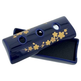 Nihon Kodo Sleeping Incense Plate, Small, Lapis and Cherry Blossoms, 1 Piece