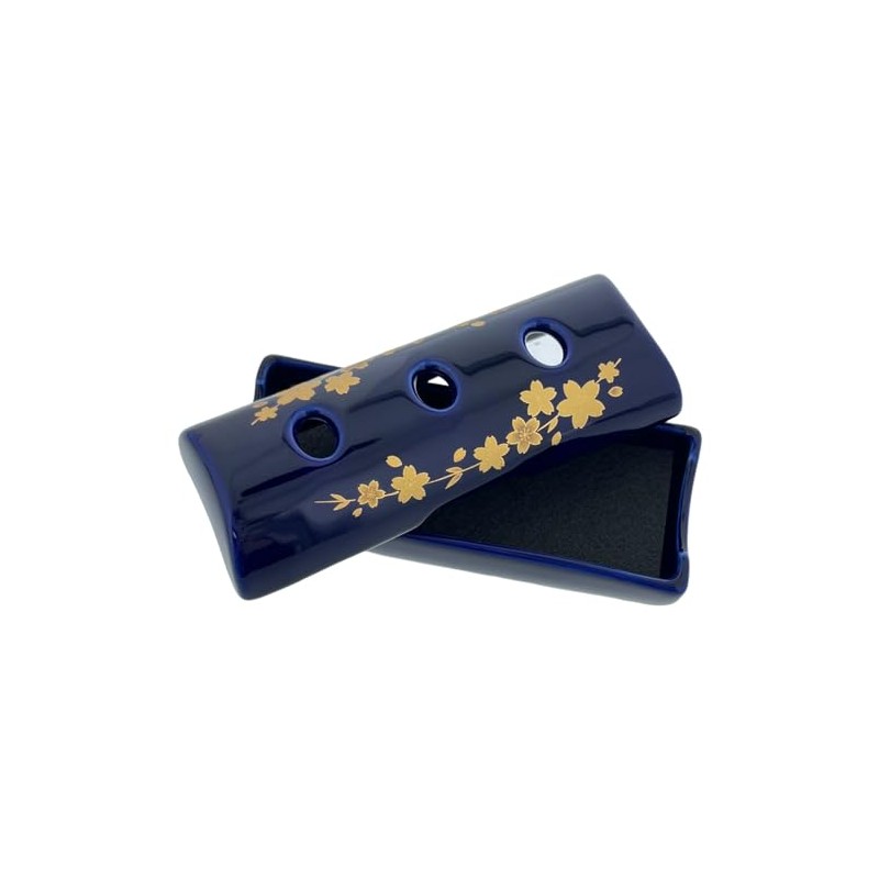 Nihon Kodo Sleeping Incense Plate, Small, Lapis and Cherry Blossoms,
