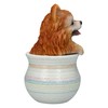 Pomeranian Dog Figurine in Flower Pot - Polyresin Dog Figurine,