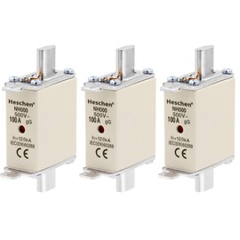 Heschen NH Fuse Link NH000 100A gG Front Indicator Combination Detector Pack of 3
