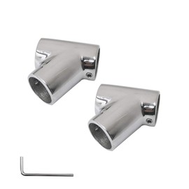 SHENGHUISS Boat Hand Rail Fitting Marine Grade 316 Stainless Steel Polished Pipe Connector with L Shape Hex Key 1 inch 60° Tee Rail