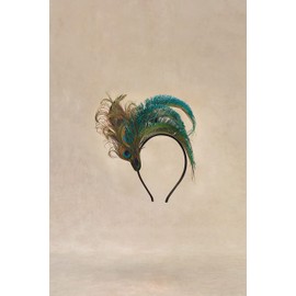 BABEYOND Fascinator Hat Veil Feather Fascinator Hair Clip Tea Party Pillbox Derby Hat Fascinator Mesh Bridal Wedding Veil Peacock Green