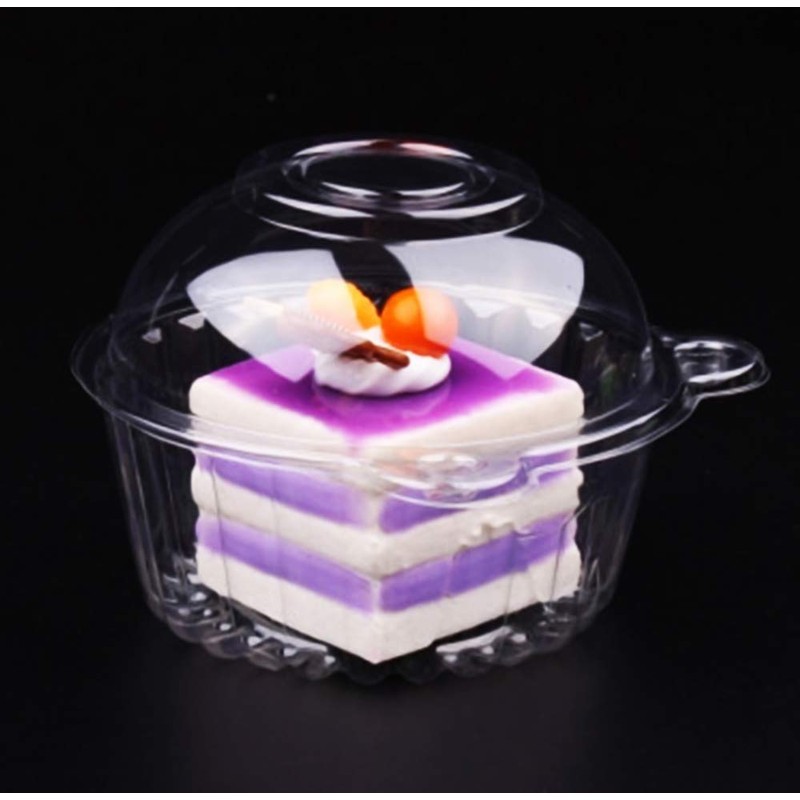 50 Pack Clear Plastic Single Individual Cupcake Muffin Dome Holders