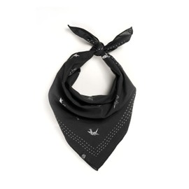 Moss and gear The Origami Birds Bandana 100% cotton kerchief, extra soft cotton - Thanksgiving, Christmas gift(Charcoal black)