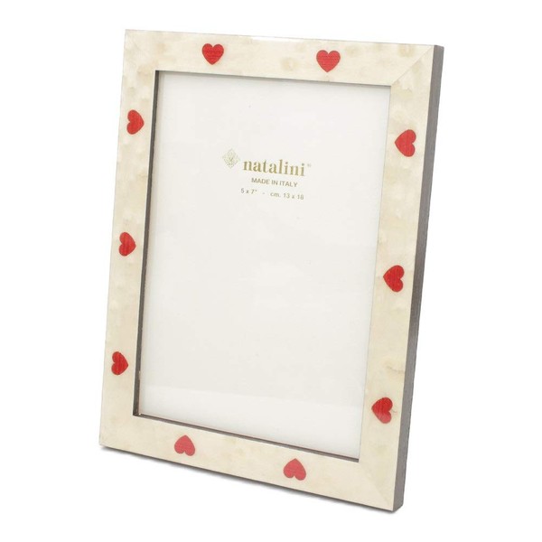 NATALINI Made in Italy Natalini Picture Frame Handmade Heart Red White Red White Interior Wooden Picture Holder, Wood
