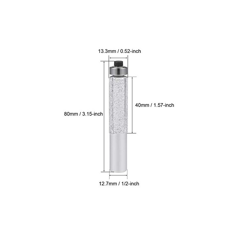 sourcing map 13.3mm Diamond Straight Router Bit Brazed Cylinder Profile
