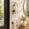 3 Tier White Floating Wall Vanity Shelf with 8 Crystal