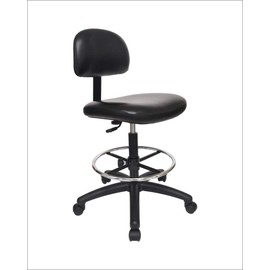 CHAIR MASTER - Tall Bench Height Task Chair for Labs, Exam Rooms, Doctor and Dentist Offices. Easy to Clean! 23"-33" Seat Ht. (Tall Bench Height, Black)