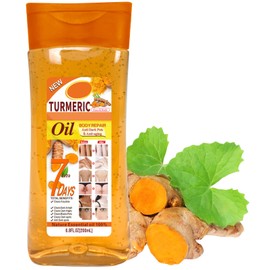 Turmeric Body Oil Gel, Body Oil for Women, Turmeric Massage Oil for Face & Body, Hydrating Nature Essential Oil, Anti Winkle Body Moisturiser, Turmeric Facial Oil Gel for Dark Spots, 200ml