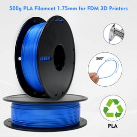 GEEETECH PLA Filament 1.75mm, 500g Spool (1.1 LBS) – Dimensional Accuracy ±0.02mm 3D Printer Filament, Low Warping & High-Speed Printing, Fits Most FDM 3D Printers, Blue