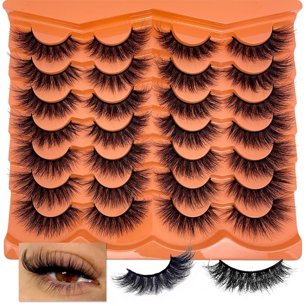 SISIYDY Mink Fluffy Lashes Cat Eyelashes Strip Wispy Fake Lash